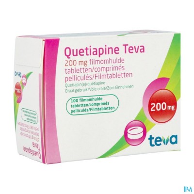 Quetiapine Teva 200mg Filmomh Tabl 100