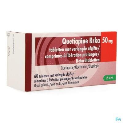 Quetiapine Krka 50mg Verlengde Afgifte Tabl 60