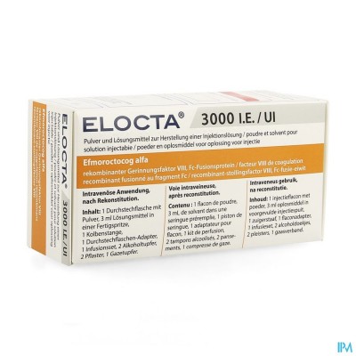 Elocta 3000ie Pdr+solv Voor Opl Inj 1