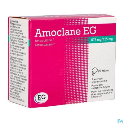 Amoclane EG 875Mg/125Mg Drinkb.Susp Zakje 20