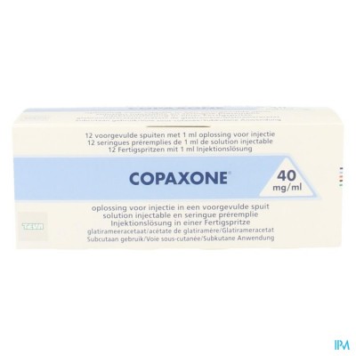 Copaxone 40mg/ml Opl Inj Voorgevulde Spuit 12