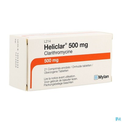 HELICLAR 500 COMP 21 X 500 MG