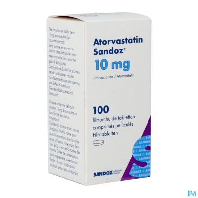 Atorvastatin 10mg Sandoz Filmomh Tabl 100 Fl Hdpe