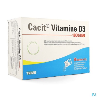 Cacit Vit. D3 1000mg/880ie Bruisgranul. Zakje 90