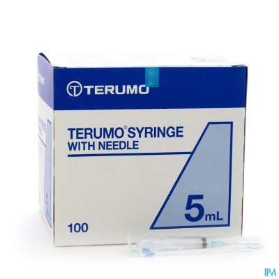 Terumo Spuit+naald 21g 1 1/2 Tb 5ml Groen 100