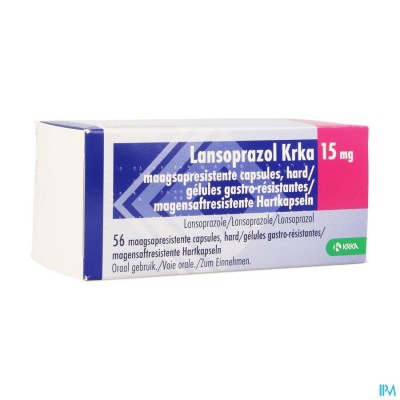 LANSOPRAZOL KRKA 15MG MAAGSAPRES.BLIST. CAPS 56