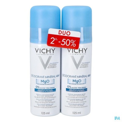 Vichy Deo Mineraal Spray 48u Duo 2x125ml