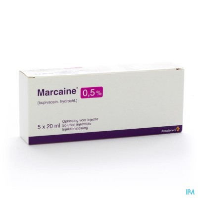 Marcaine Sol. Inj. 5 X 20ml 0,50 %