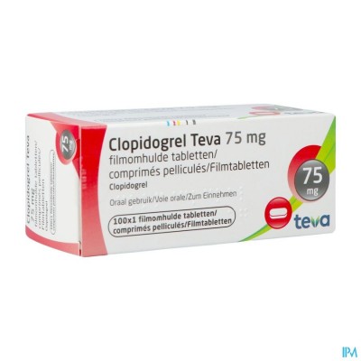 Clopidogrel Teva 75mg Filmomh Tabl 100x75mg