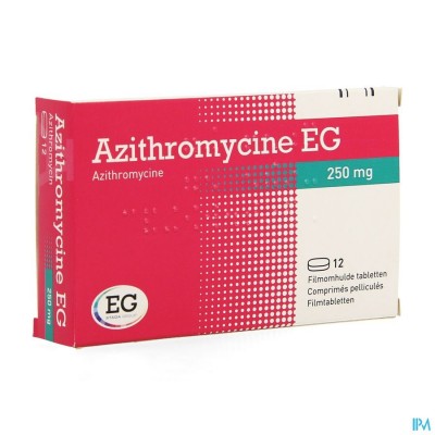 Azithromycine 250 Mg EG Tabl Omhulde 12X250 Mg