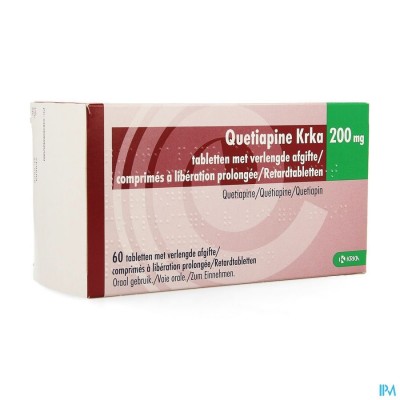 Quetiapine Krka 200mg Verlengde Afgifte Tabl 60