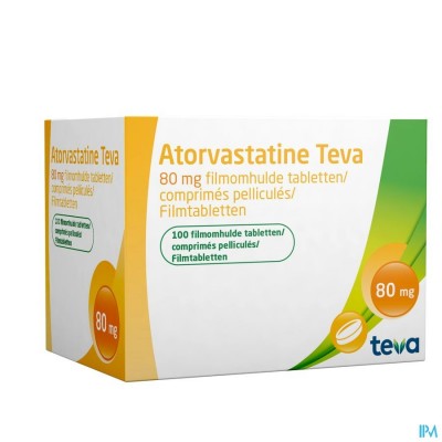 Atorvastatine Teva 80mg Filmomh Tabl 100 X 80mg