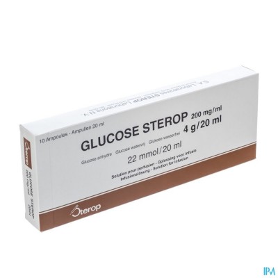 GLUCOSE 20 % STEROP 4 G/20 ML 10