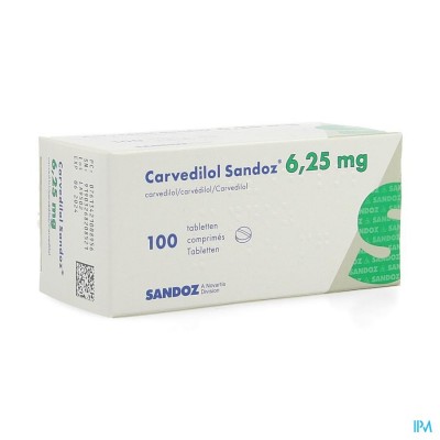 Carvedilol Sandoz Comp 100 X 6,25mg