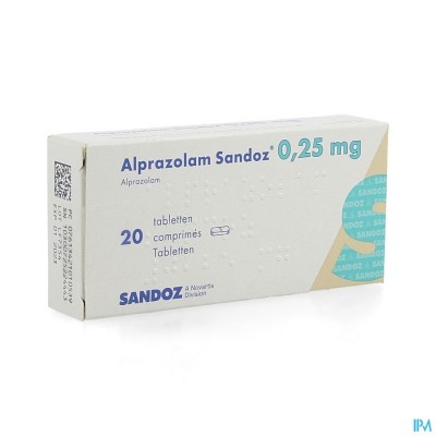 Alprazolam Sandoz 0,25mg Comp 20 X 0,25mg