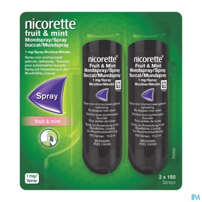 Nicorette Fruit & Mint 1mg Spray Dos 2x150