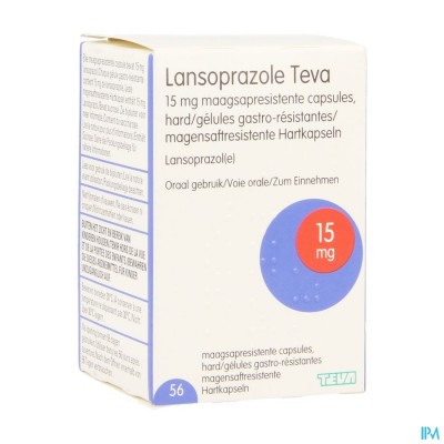 Lansoprazole Teva 15mg Maagsapresist Caps 56