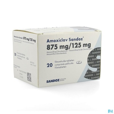 Amoxiclav Sandoz 875mg/125mg Comp 20