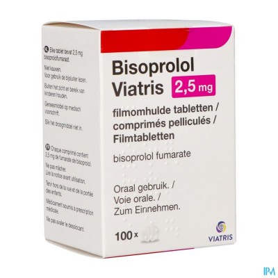 Bisoprolol Viatris 2,5mg Fl Filmomh Tabl 100