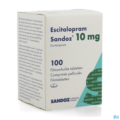 Escitalopram Sandoz 10mg Filmomh Tabl 100 X 10mg