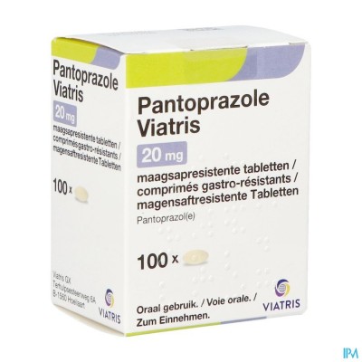 Pantoprazole Viatris 20mg Tabl Maagsapresist 100