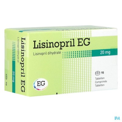 Lisinopril Eg 20mg Pi Pharma Comp 98x20mg Pip