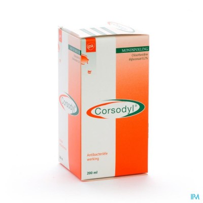 Corsodyl 2mg/ml Opl Mondwater 200ml