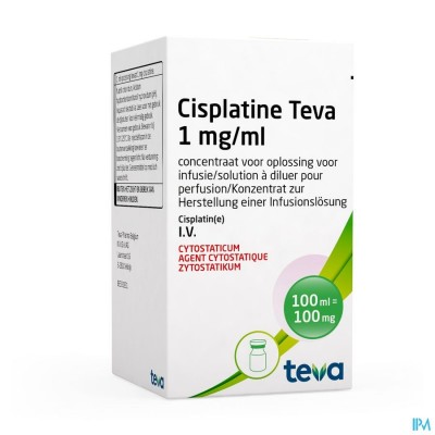 Cisplatine Teva 1 mg/ml inf. opl. (conc.) i.v. flac. 100 ml