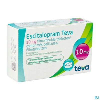 Escitalopram 10mg Teva Filmomh Tabl 56 X 10mg