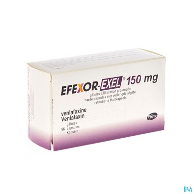 Efexor Exel 150mg Caps Verlengde Afgifte 56