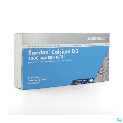 Sandoz Calcium D3 Kauwtabletten 90x1000 mg/880ie