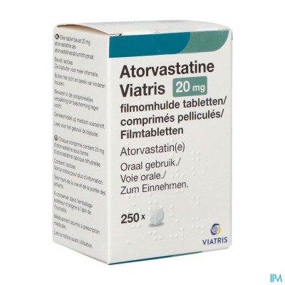 Atorvastatine Mylan 20mg Filmomh Tabl Fl 250x20mg