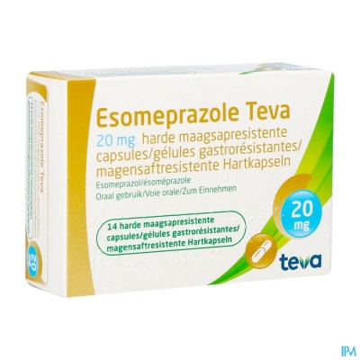 Esomeprazole Teva Caps Harde Maagsapres Bl 14x20mg