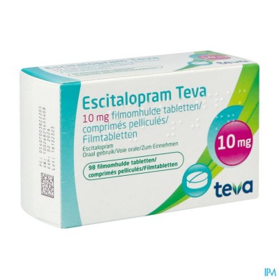 Escitalopram 10mg Teva Filmomh Tabl 98 X 10mg