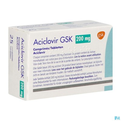 Aciclovir Gsk Tabl 25x200mg