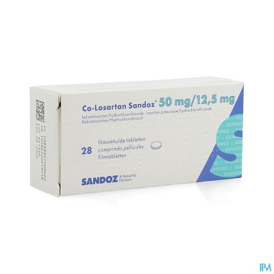 CO LOSARTAN SANDOZ 50 MG/12.5 MG FILMOMH TABL 28