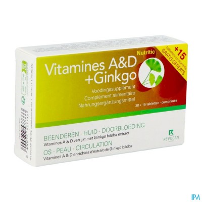 VITAMINES A&D+GIN. NUTRITIC TABL30+15 7733 REVOGAN