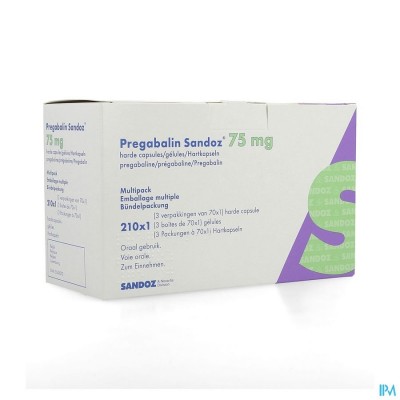 Pregabaline Sandoz 75mg Harde Caps 210