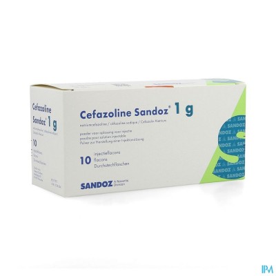 Cefazoline Sandoz 1g Pulv Sol Inj 10 Fl X 1g