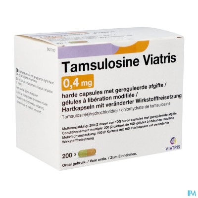 Tamsulosine Viatris 0,4mg Verl.afg.caps 200 Blist.