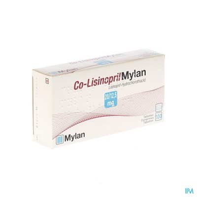 CO LISINOPRIL MYLAN 20/12,5 MG COMP 100