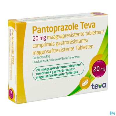 Pantoprazole Teva 20mg Maagsapresist Comp 28x20mg