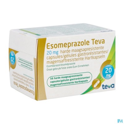 Esomeprazole Teva Caps Harde Maagsapres Bl 56x20mg