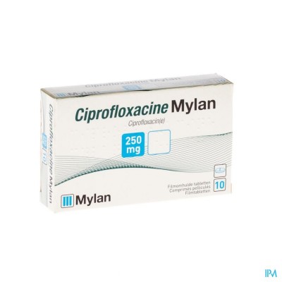 Ciprofloxacine Mylan 250mg Comp 10 X 250mg