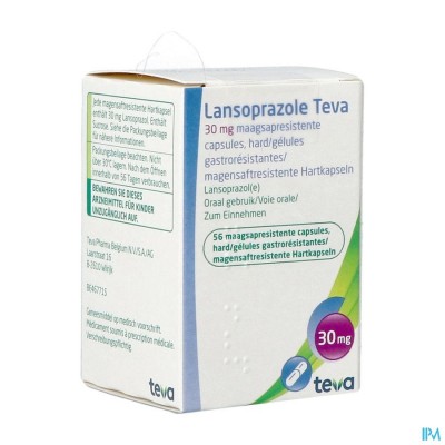 Lansoprazole Teva 30mg Maagsapresist Caps 56