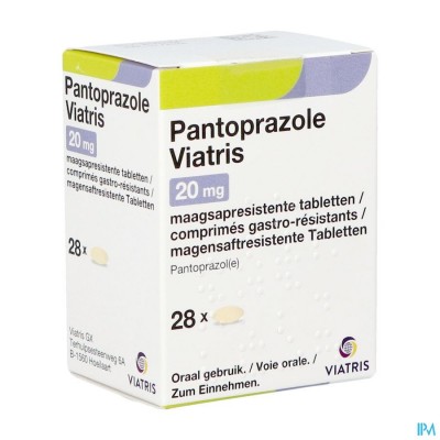 Pantoprazole Viatris 20mg Tabl Maagsapresist 28