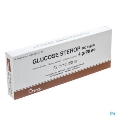 GLUCOSE 20 % STEROP 4 G/20 ML 10