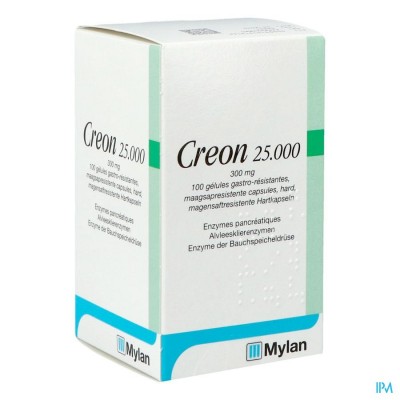 Creon 25000 Caps Maagsapresist Hard 100 X 300mg