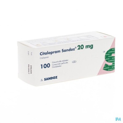 Citalopram Pi Pharma Sandoz Comp 100 X 20mg Pip