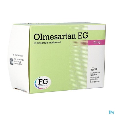 Olmesartan EG 20Mg Filmomh Tabl  98 X 20Mg